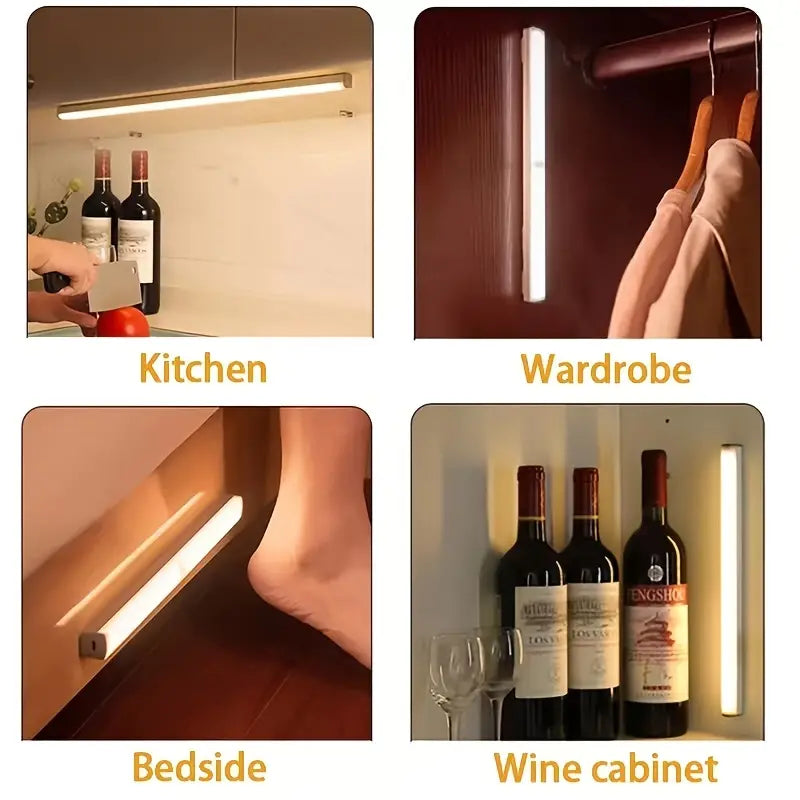 1pc Rechargeable LED Motion Sensor Cabinet Light Strip