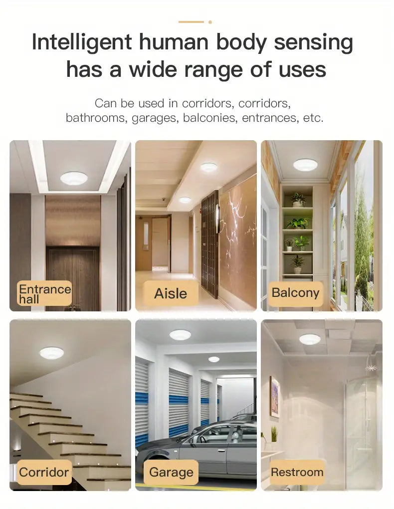 Dimmable Wireless Motion Sensor LED Ceiling Light