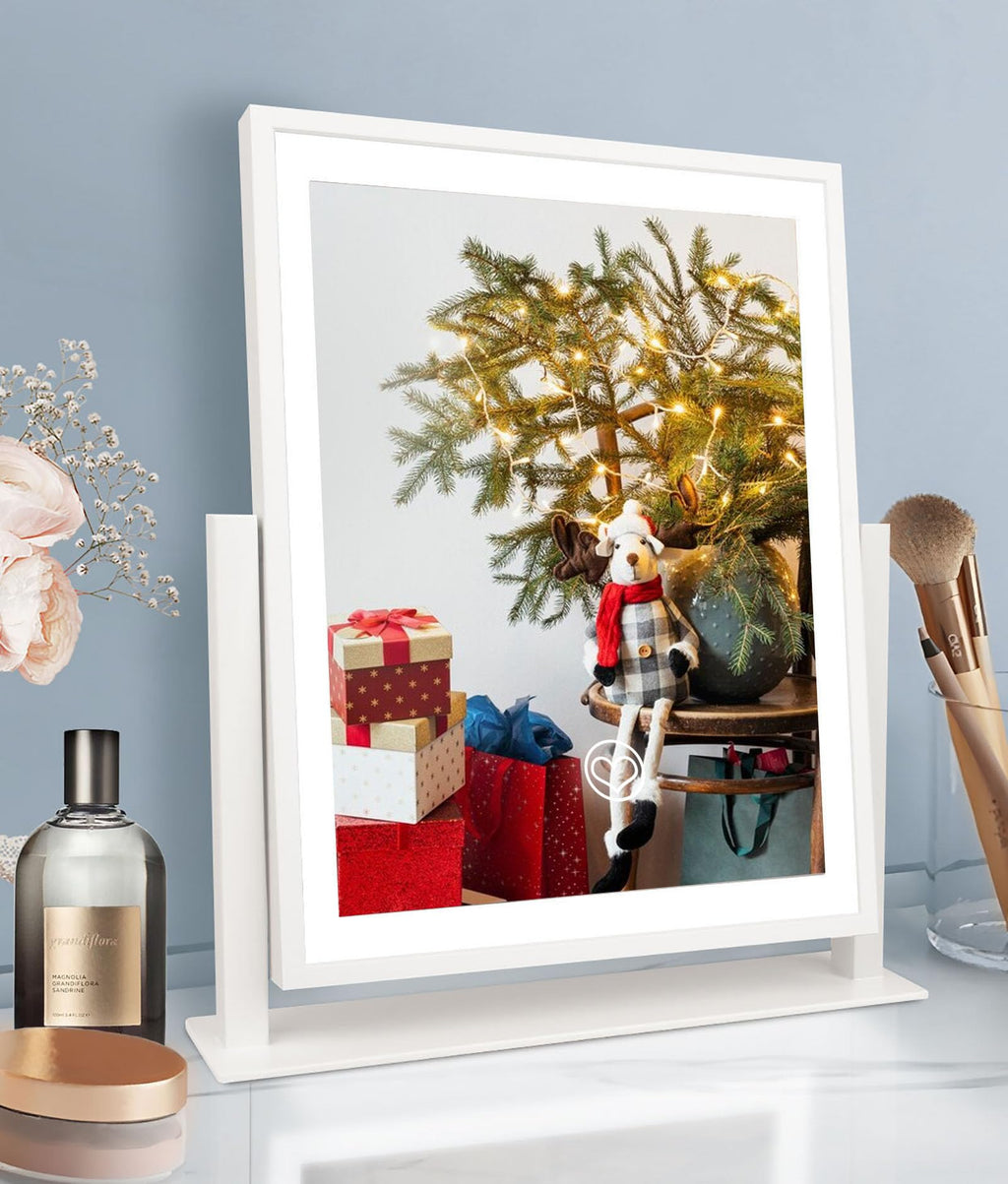 Vanity Mirror with Touch Control 3 Color Lighting Modes Dimmable 360°Rotation, 13Inch