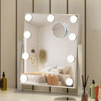 Vanity Mirror with Lights 12" L x 14" W   9 LED Bulbs, 3 Color Lighting Modes, 360°Rotation