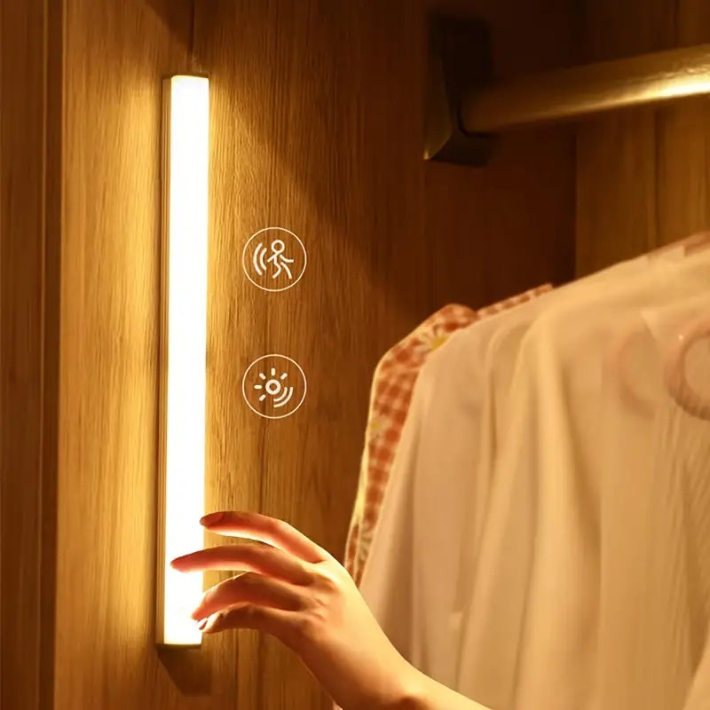 1pc Rechargeable LED Motion Sensor Cabinet Light Strip